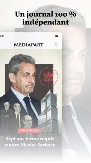 Capture d'écran de Mediapart, Journal Indépendant sur iPhone 1