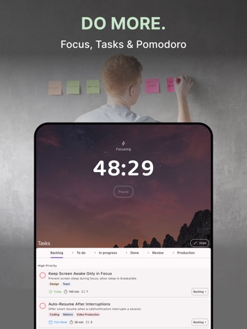 BeFocus: Task & Pomodoro Timer iPad screenshot