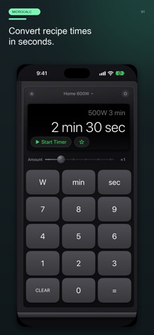 MicroCalc for microwave oven iPhone screenshot