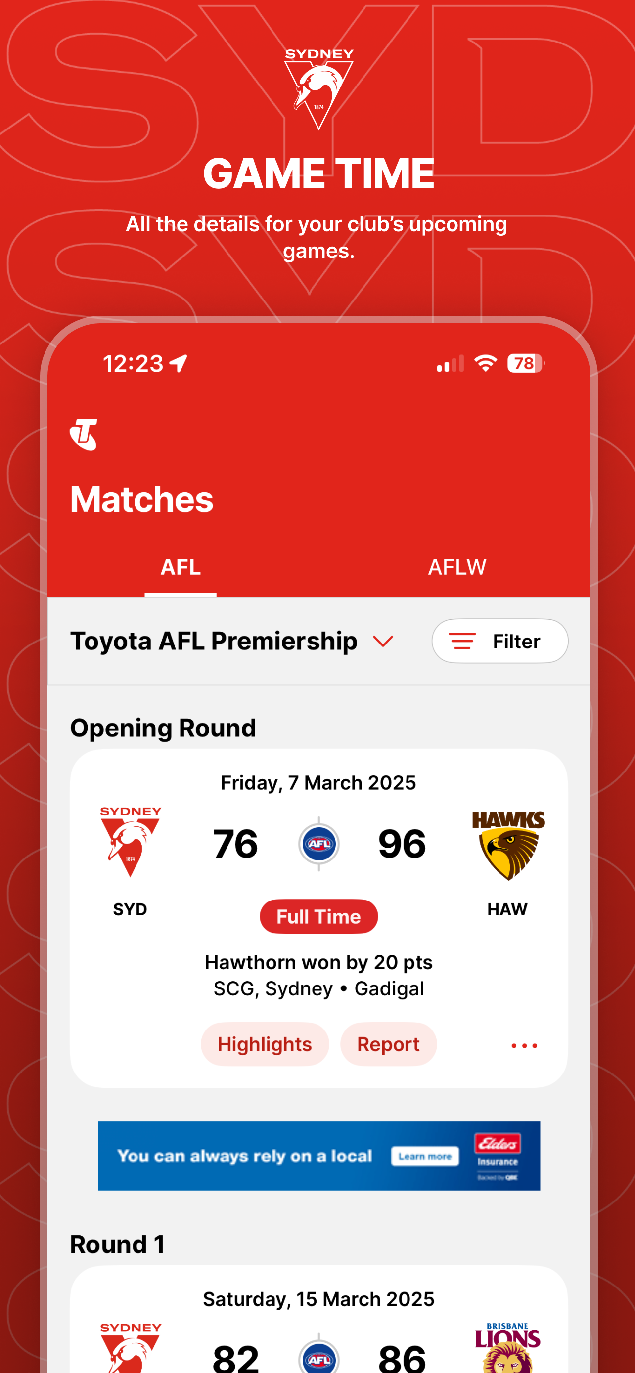 Sydney Swans Official App screenshot 4