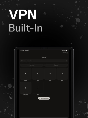 Vortex Browser: Private & Safe iPad screenshot
