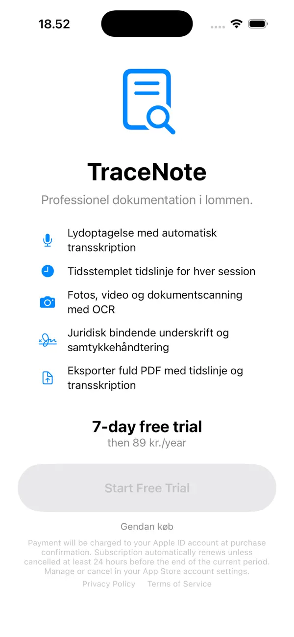Screenshot #1 pour TraceNote