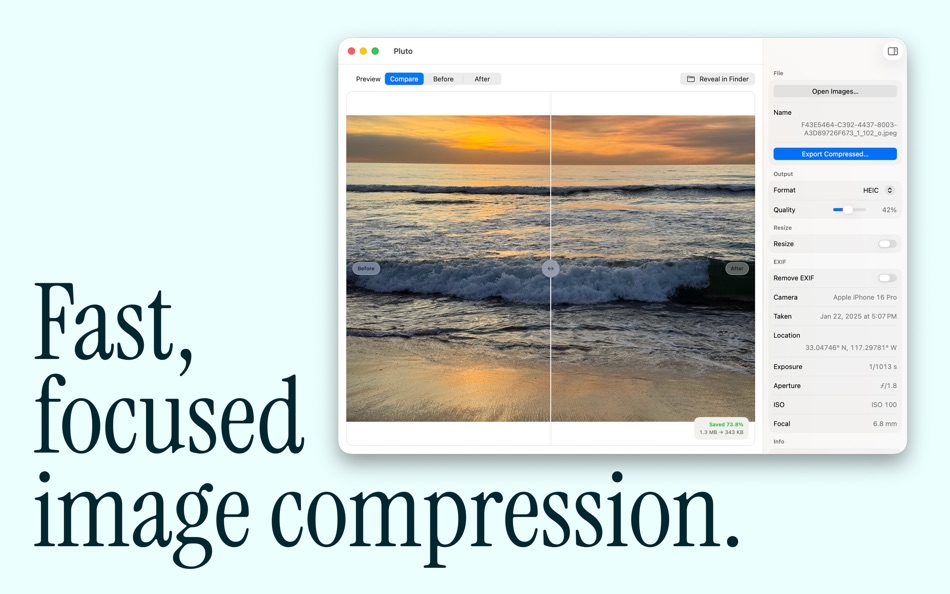 #1. Pluto: Image Compression (macOS) โดย: Triple Glazed Studios LLC