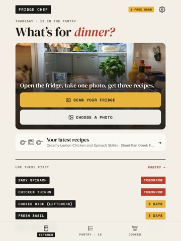 Fridge Chef: Recipe Ideas iPad screenshot