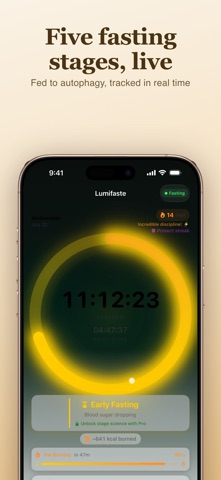 Lumifaste: Fasting Stage Timer Screenshot 2 of 5