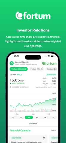 Fortum Investor Relations screenshot
