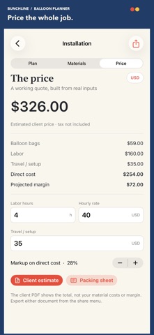 Bunchline Balloon Planner screenshot 3