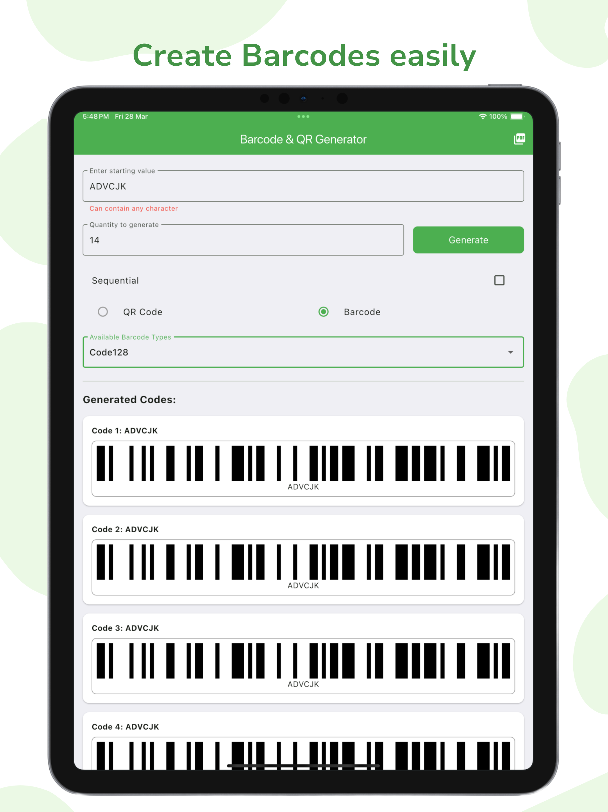 Barcode And QR Generator