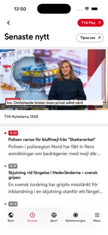 TV4 Nyheterna screenshot