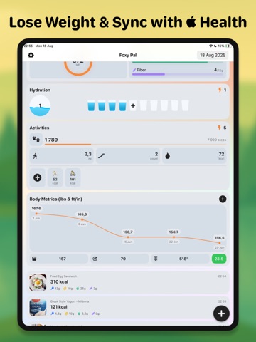AI Calorie Tracker: Foxy Pal iPad screenshot
