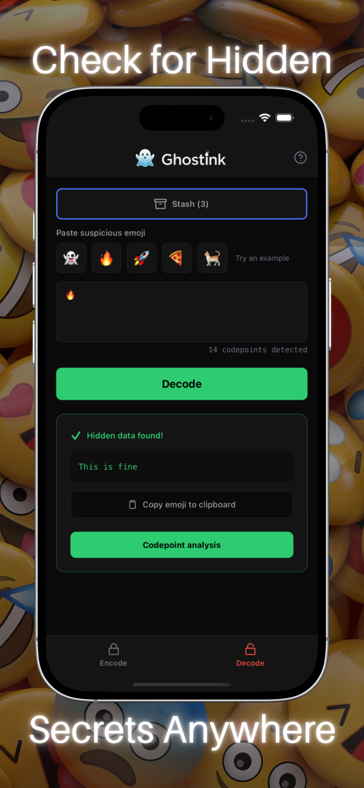 GhostInk - Hide Text in Emoji