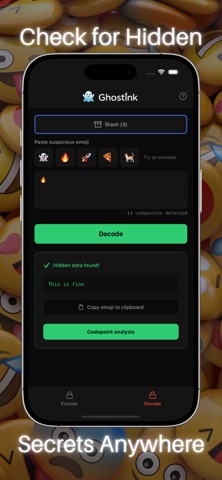GhostInk - Hide Text in Emoji iPhone screenshot