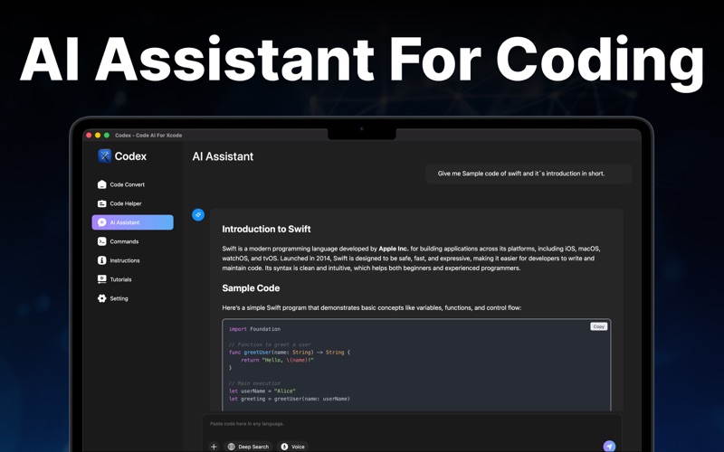Codex - Code AI For Xcode iPhone screenshot