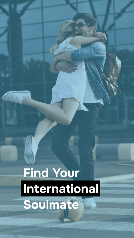Bumpy – International Dating App Store screenshot 6, headline “Find Your International Soulmate”. Leads with an outcome.