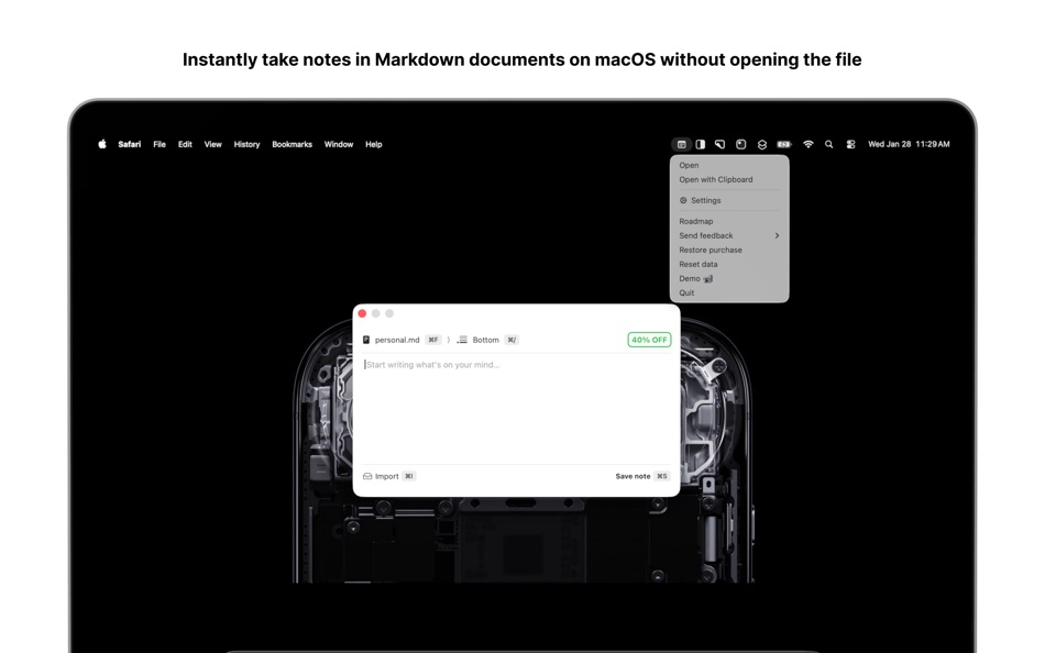 #1. Instant Markdown Notes (macOS) Ved: Pradeep Burugu