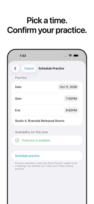 Band Practice Calendar screenshot 2
