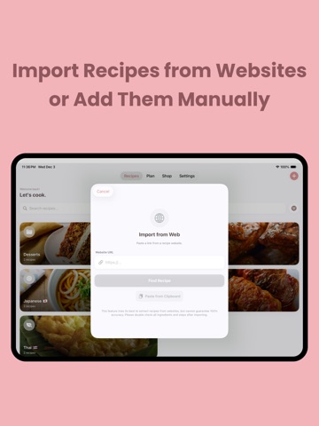 Recipe Mini: Manager & Planner iPad screenshot