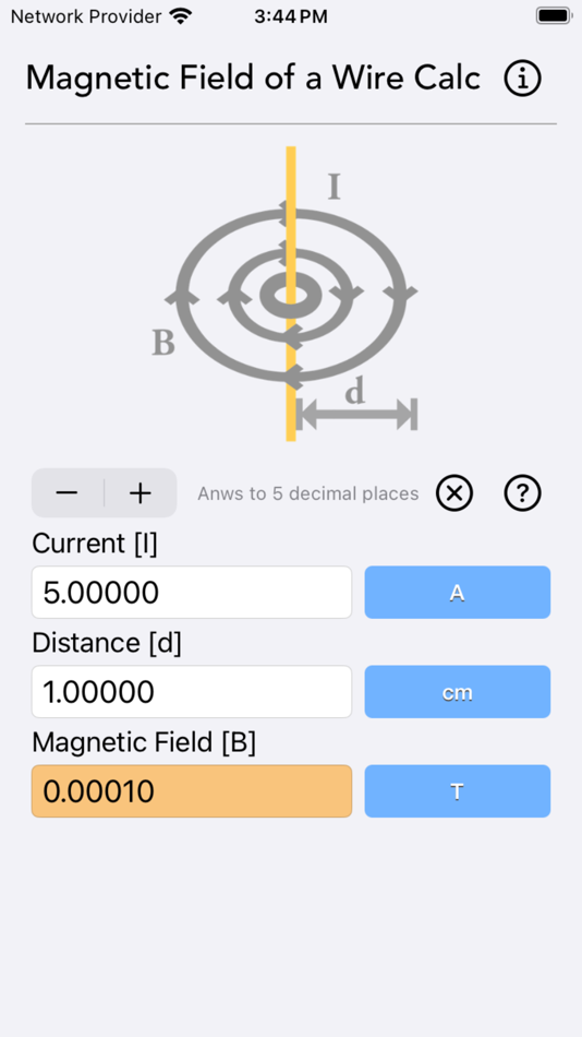 Magnetic Field of a Wire Calc - 1.2 - (iOS)