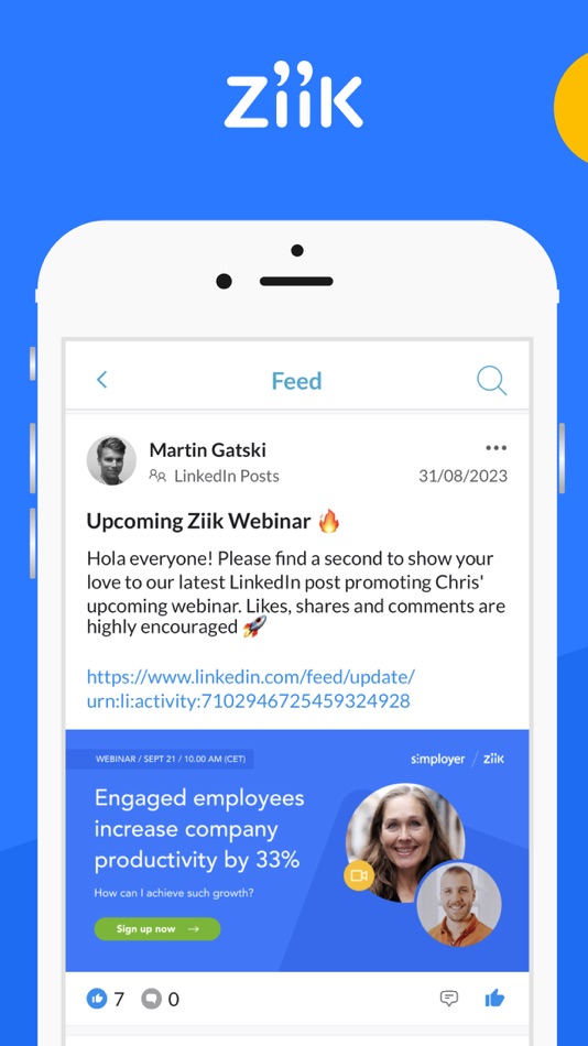 #1. Ziik - The Social Intranet (iOS) 由: Chainintra