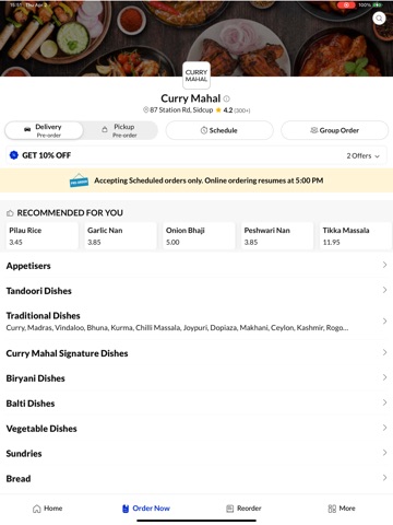 Curry Mahal Sidcup iPad screenshot