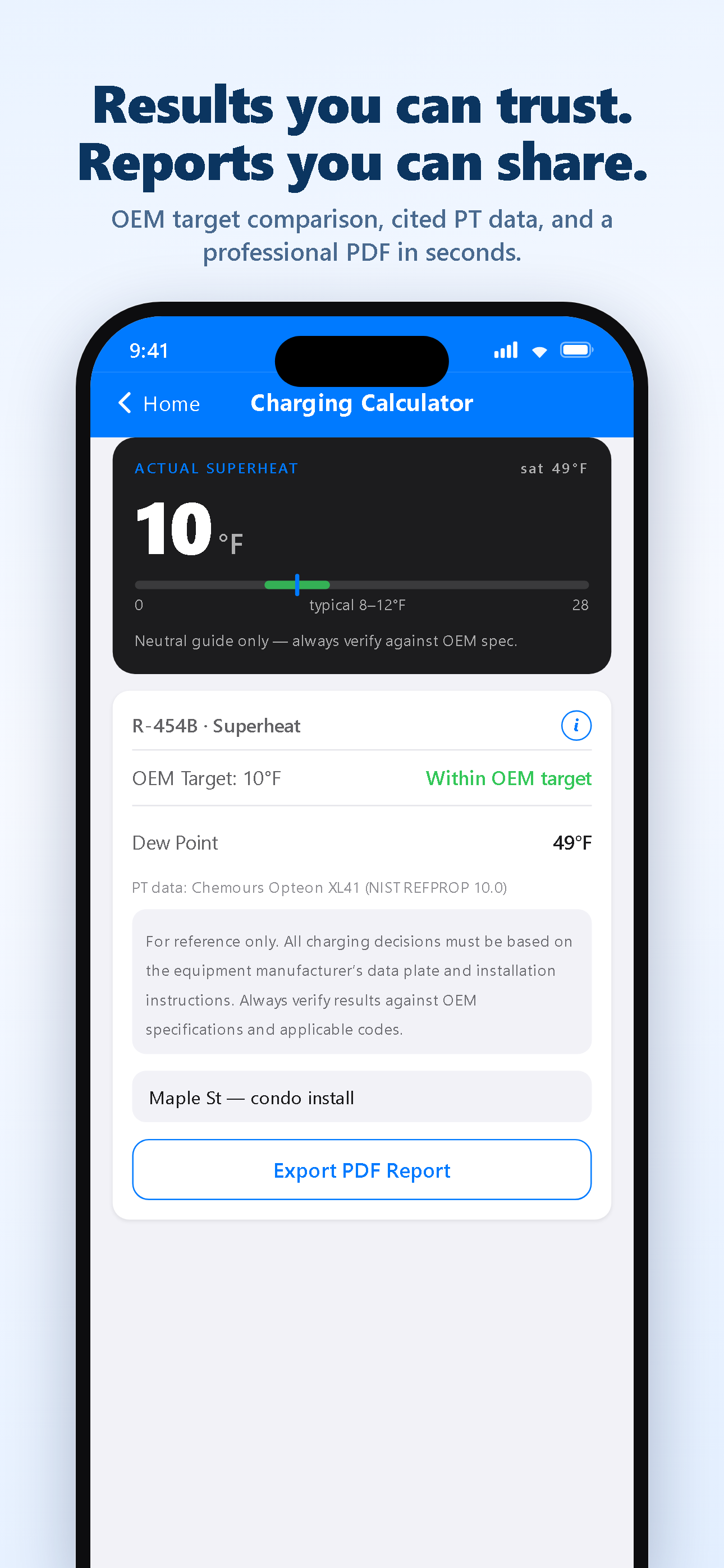 A2L Safe Charge - Superheat screenshot 5