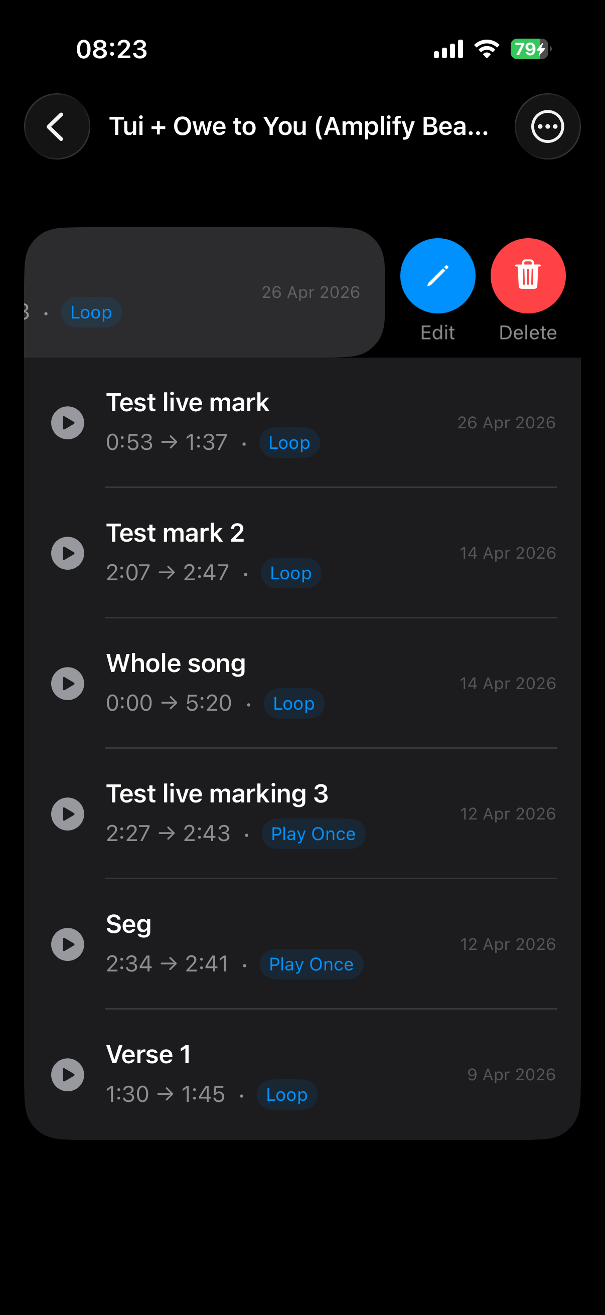 Music Sections
