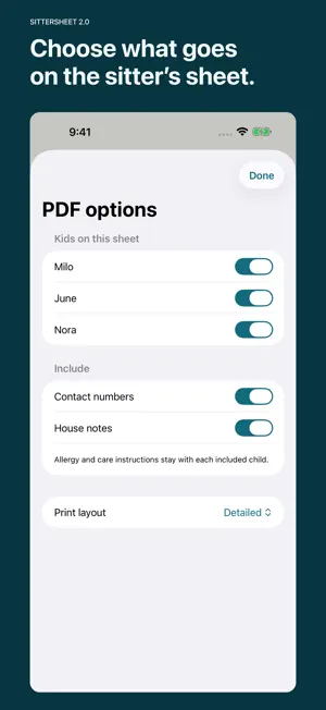 SitterSheet: Babysitter Notes screenshot 3