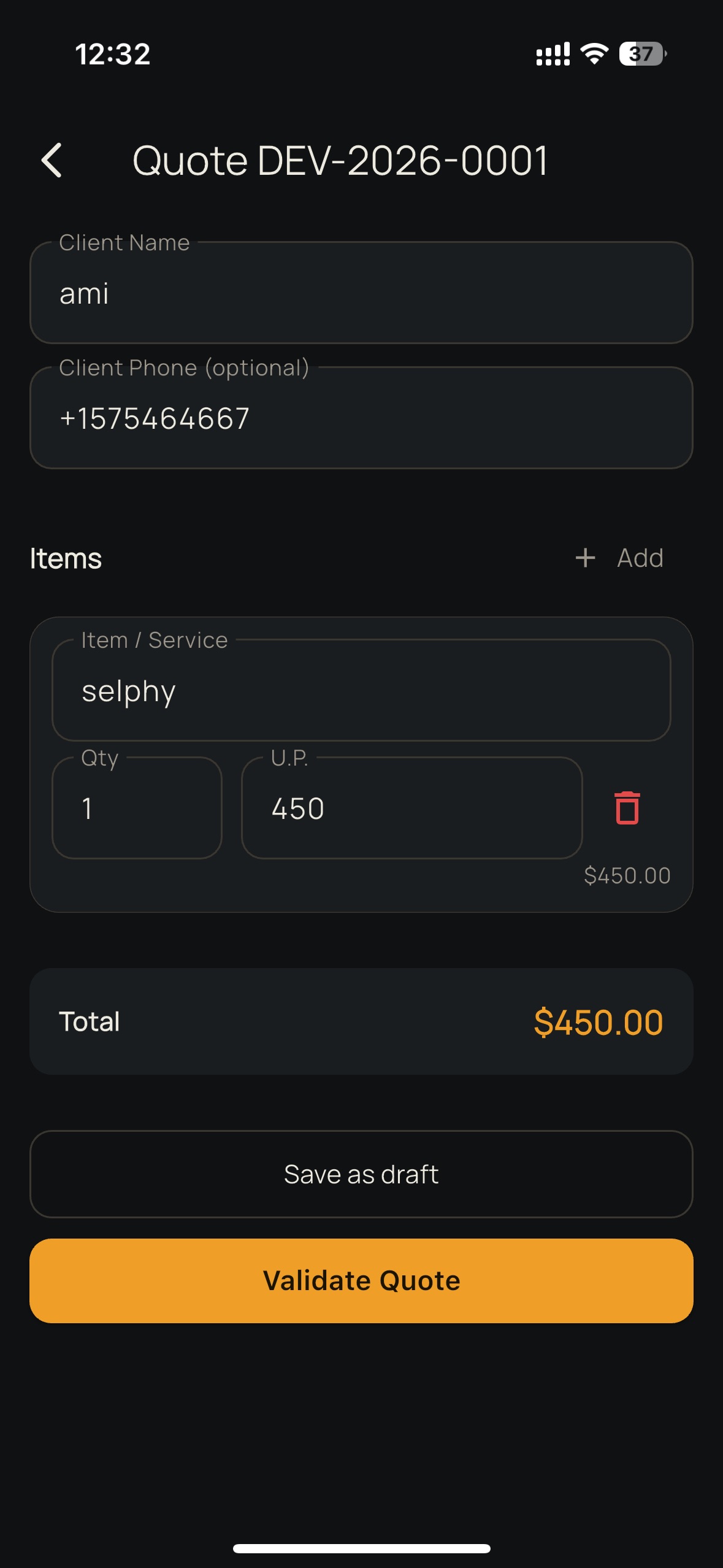 Screenshot 2 of Sebefura — Invoices & Quotes