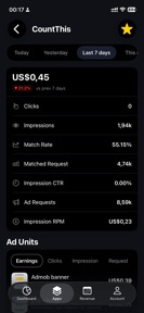 Ads Report for Admob screenshot