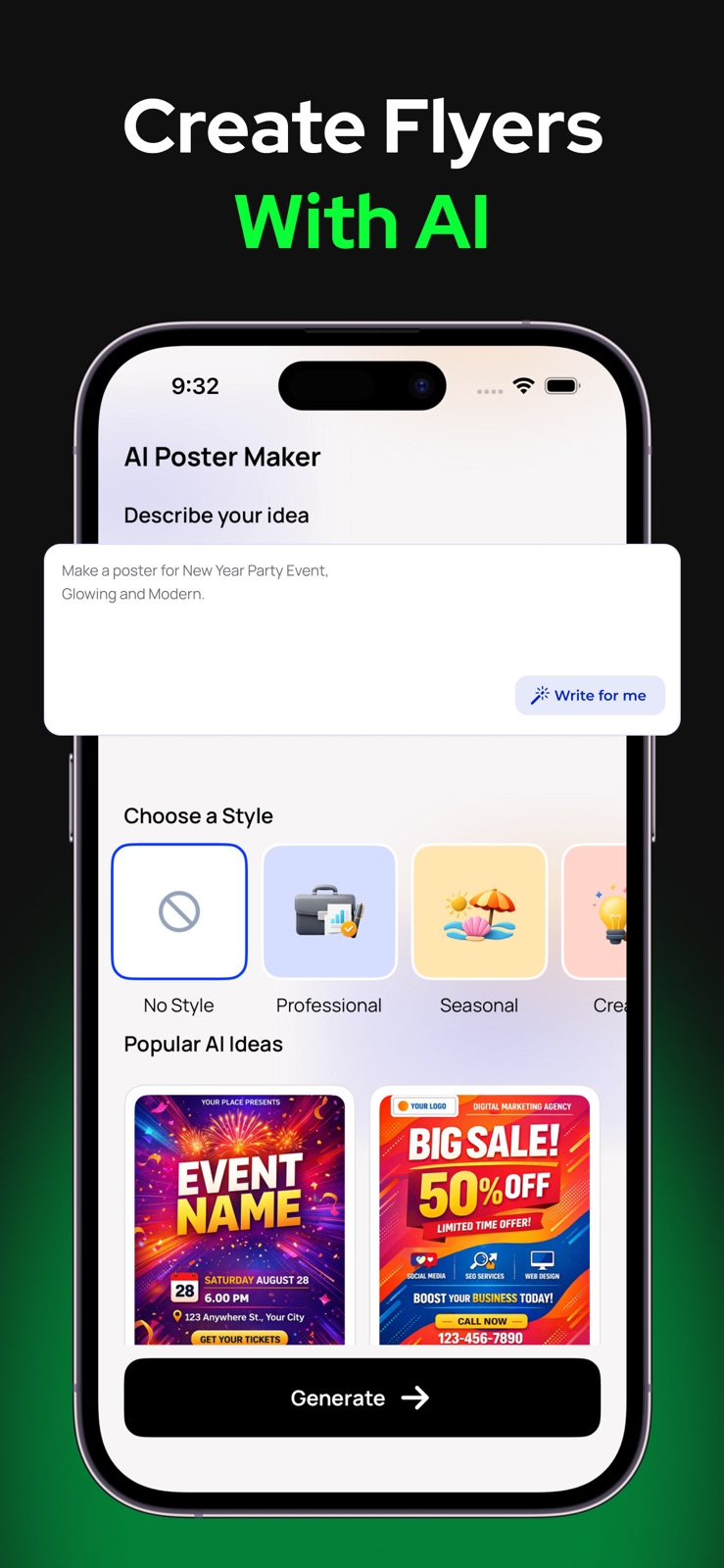AI Poster Maker | Flyer Maker iphone screenshot 3