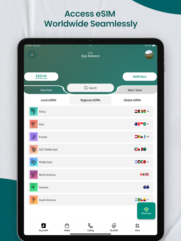 eSIM Card: Virtual SIM & VoIP iPad screenshot 2 - Social Networking app