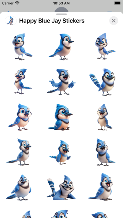 Screenshot #1 pour Happy Blue Jay Stickers