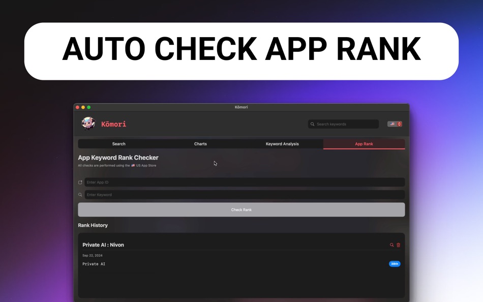 #6. ASO Toolkit - Kōmori AI (macOS) Podle: Valentin Dreyfus