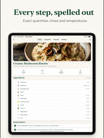 Vegan Recipes: 100 Dishes iPad screenshot