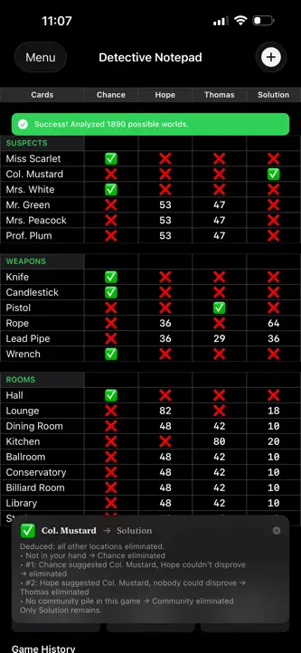 Clue Detective Notepad screenshot 6