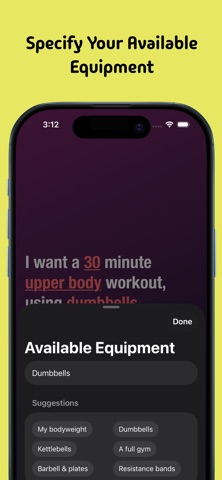 InstaSet: AI Workout Generator iPhone screenshot