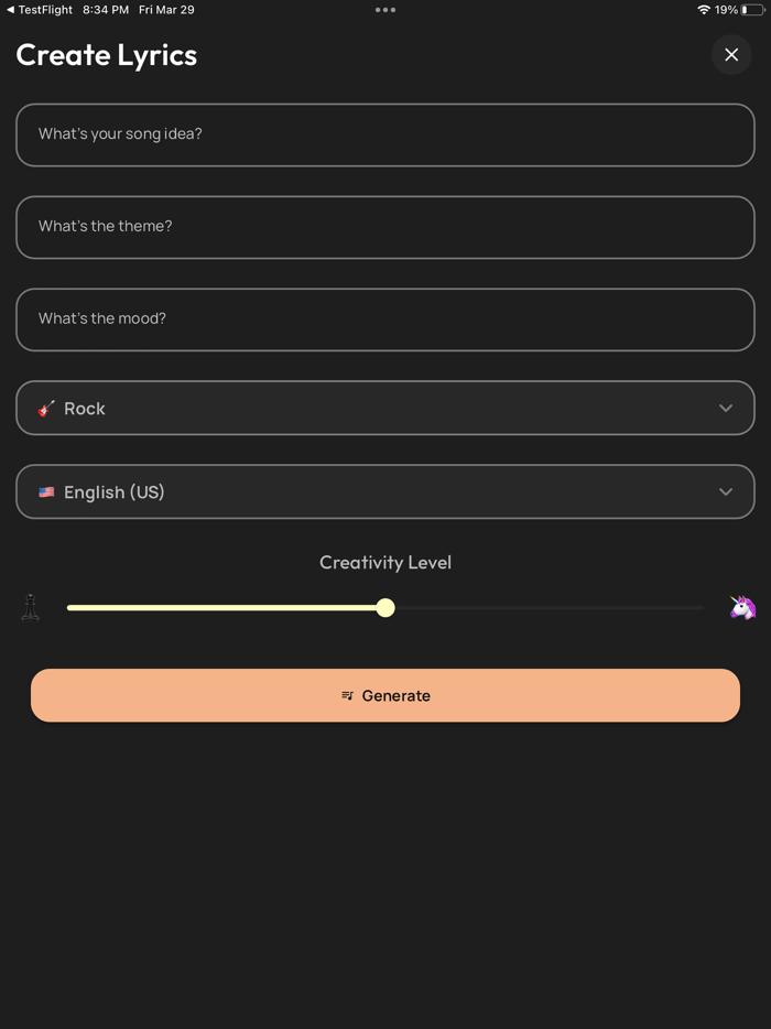 AI Lyrics App