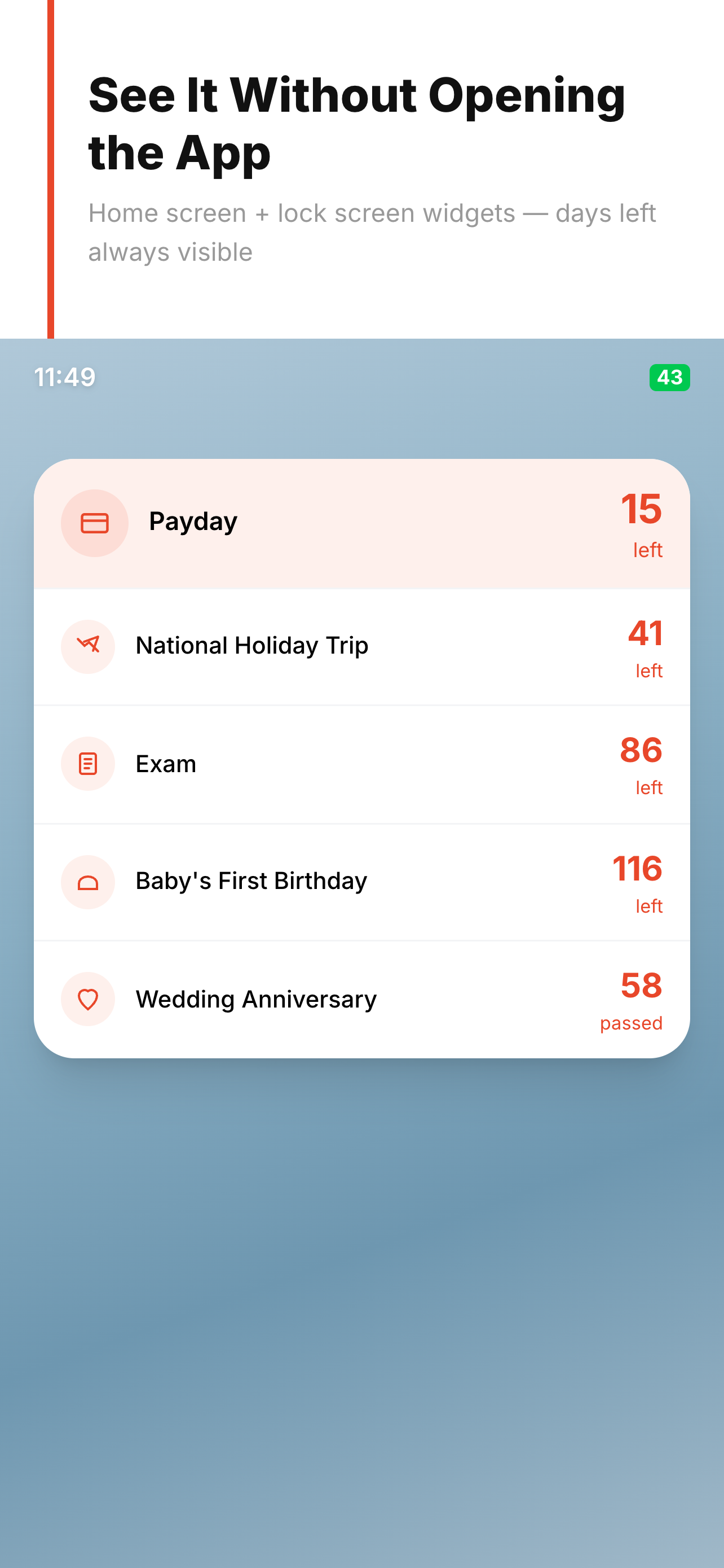 Days Until Countdown - Widget screenshot 5