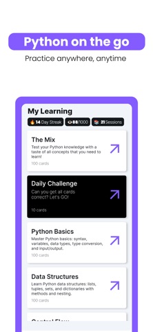 Python Flashcards Mastery Screenshot 2 of 6