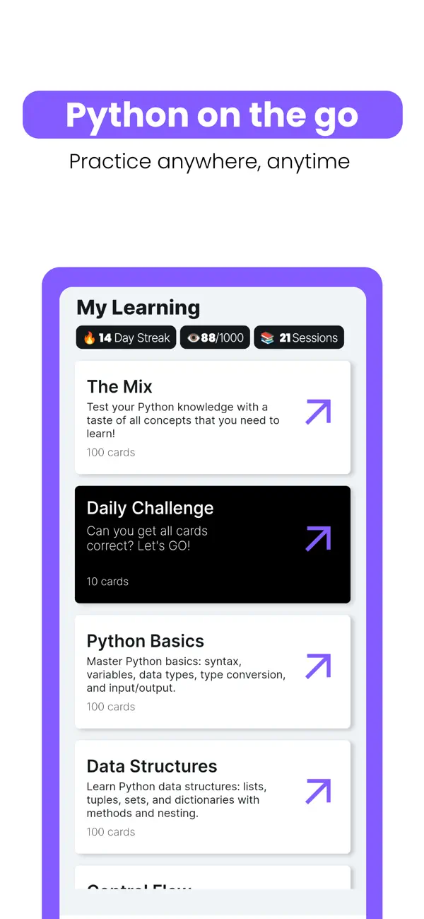 #2. Python Flashcards Mastery (iOS) di: Mustard Seed Apps LLC