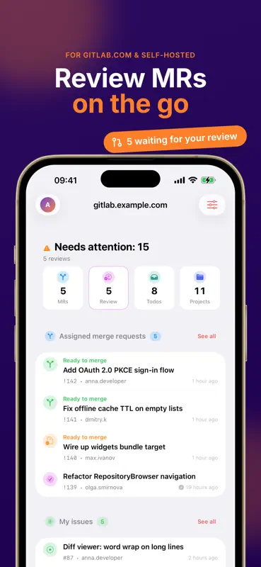 GLab — GitLab クライアント screenshot 1 of 10