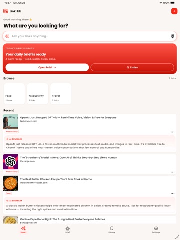 Linki: Save Links & Bookmarks iPad screenshot