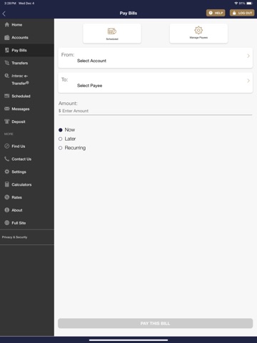 Aria Savings Mobile iPad screenshot