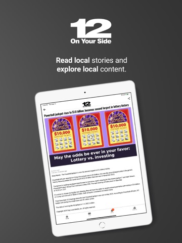 12OnYourSide iPad screenshot