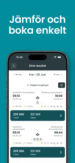 Tågbokningen screenshot 2