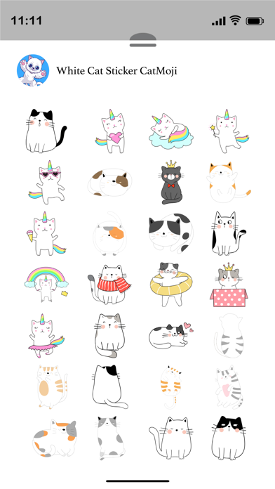 White Cat Stickers-CatMoji Screenshot