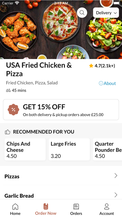 USA Fried Chicken & Pizza Screenshot