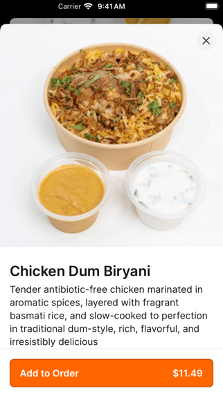 H1B - Hyderabad No1 Biryani iPhone screenshot 4 - Food & Drink app