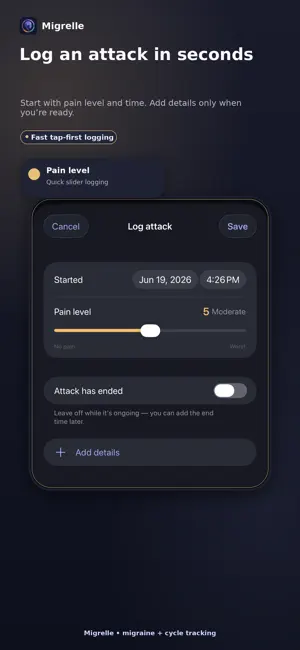 Migrelle: Migraine Tracker screenshot 1