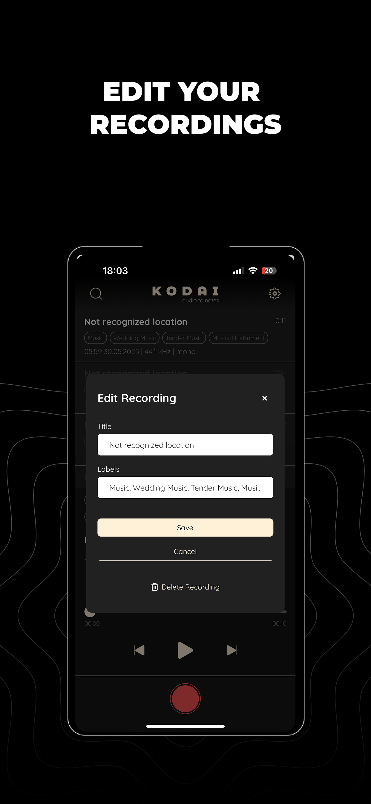 KODAI - Audio to midi screenshot 6